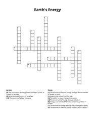 Earths Energy Crossword Puzzle