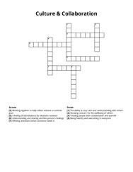 Culture & Collaboration Crossword Puzzle