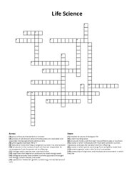 Life Science Crossword Puzzle