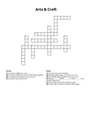 Arts & Craft Crossword Puzzle