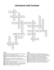 Literature and Context Crossword Puzzle
