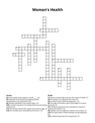 Womans Health Crossword Puzzle