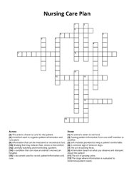 Nursing Care Plan Crossword Puzzle