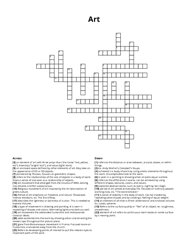 Art Crossword Puzzle