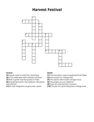 Harvest Festival Crossword Puzzle