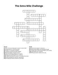 The Extra Mile Challenge Crossword Puzzle
