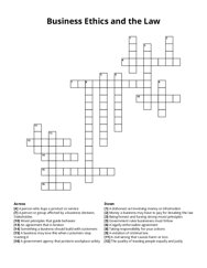 Business Ethics and the Law crossword puzzle