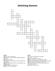 Switching Seasons crossword puzzle