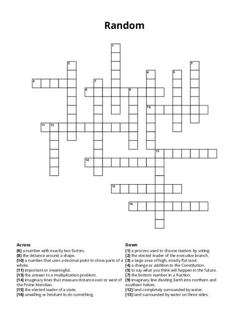 Random Crossword Puzzle