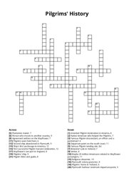 Pilgrims History Crossword Puzzle