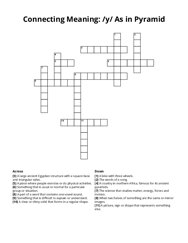 Connecting Meaning: /y/ As in Pyramid Crossword Puzzle