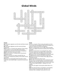 Global Winds Crossword Puzzle