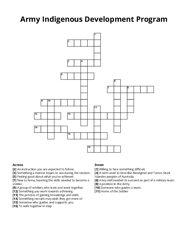 Army Indigenous Development Program crossword puzzle
