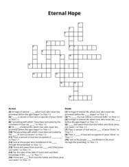 Eternal Hope Crossword Puzzle