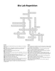 Bio Lab Repetition Crossword Puzzle