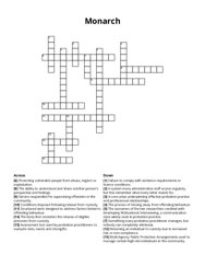 Monarch Crossword Puzzle