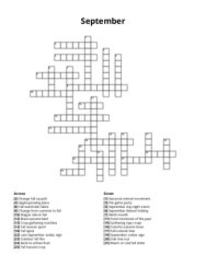 September crossword puzzle