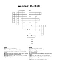 Women in the Bible Crossword Puzzle