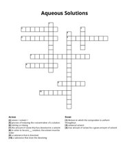 Aqueous Solutions Crossword Puzzle