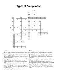 Types of Precipitation Crossword Puzzle