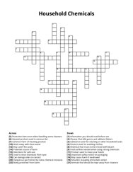 Household Chemicals Crossword Puzzle