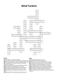 Wind Turbine Crossword Puzzle