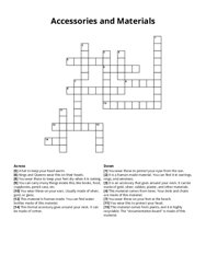 Accessories and Materials Crossword Puzzle