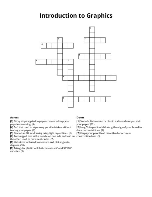 Introduction to Graphics Crossword Puzzle