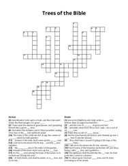 Trees of the Bible Crossword Puzzle
