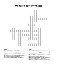 Monarch Butterfly Facts Crossword Puzzle