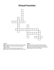 Virtual Function Crossword Puzzle