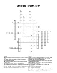 Credible Information Crossword Puzzle