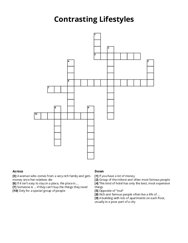 Contrasting Lifestyles Crossword Puzzle