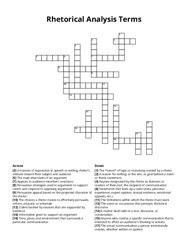 Rhetorical Analysis Terms Crossword Puzzle